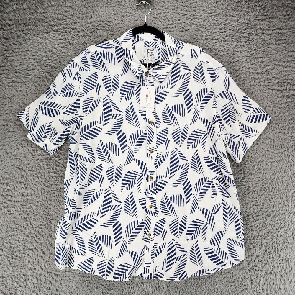 PX Shirt Mens XL White Short Sleeve Button Up *NWT*